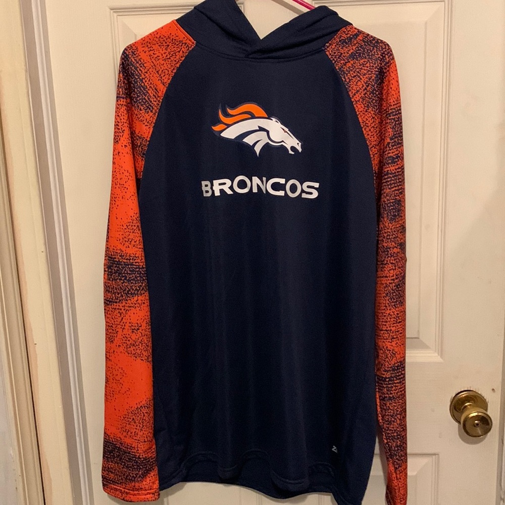 Denver broncos, NFL team apparel, hooded longsleeved T-shirt